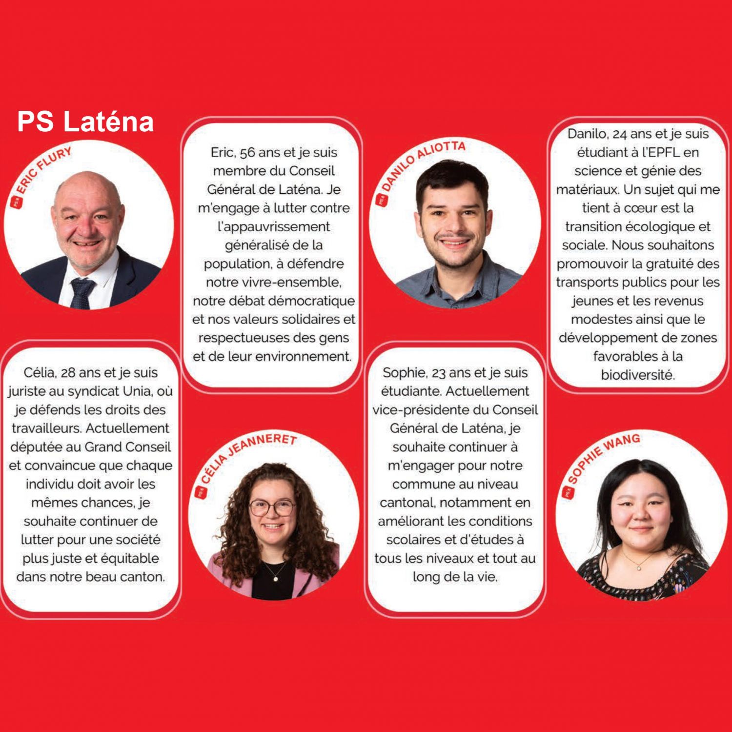 ELECTIONS CANTONALES ,  première série de candidat-e-s de Laténa