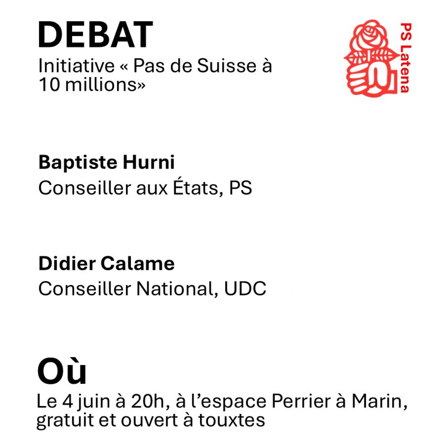 Débat initiative 'Pas de Suisse à 10 millions'