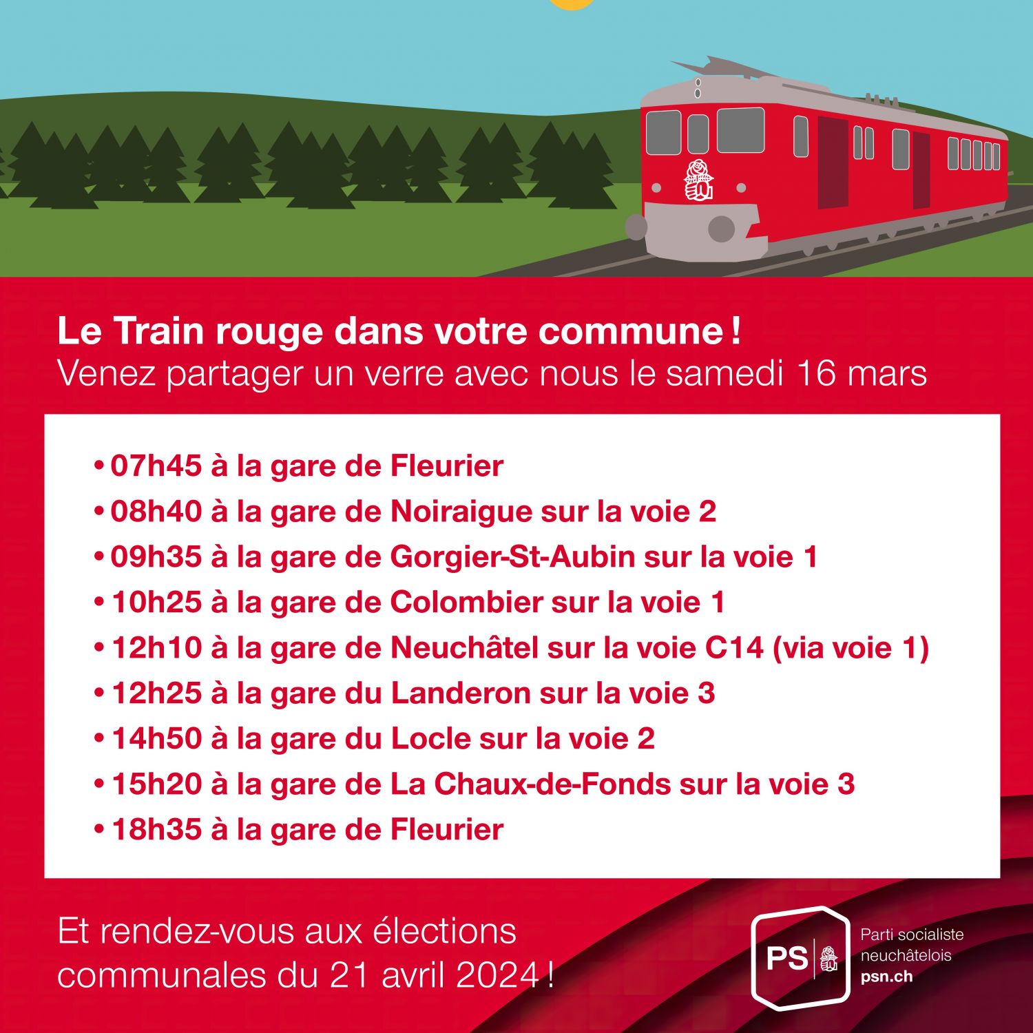 Le train rouge arrive !